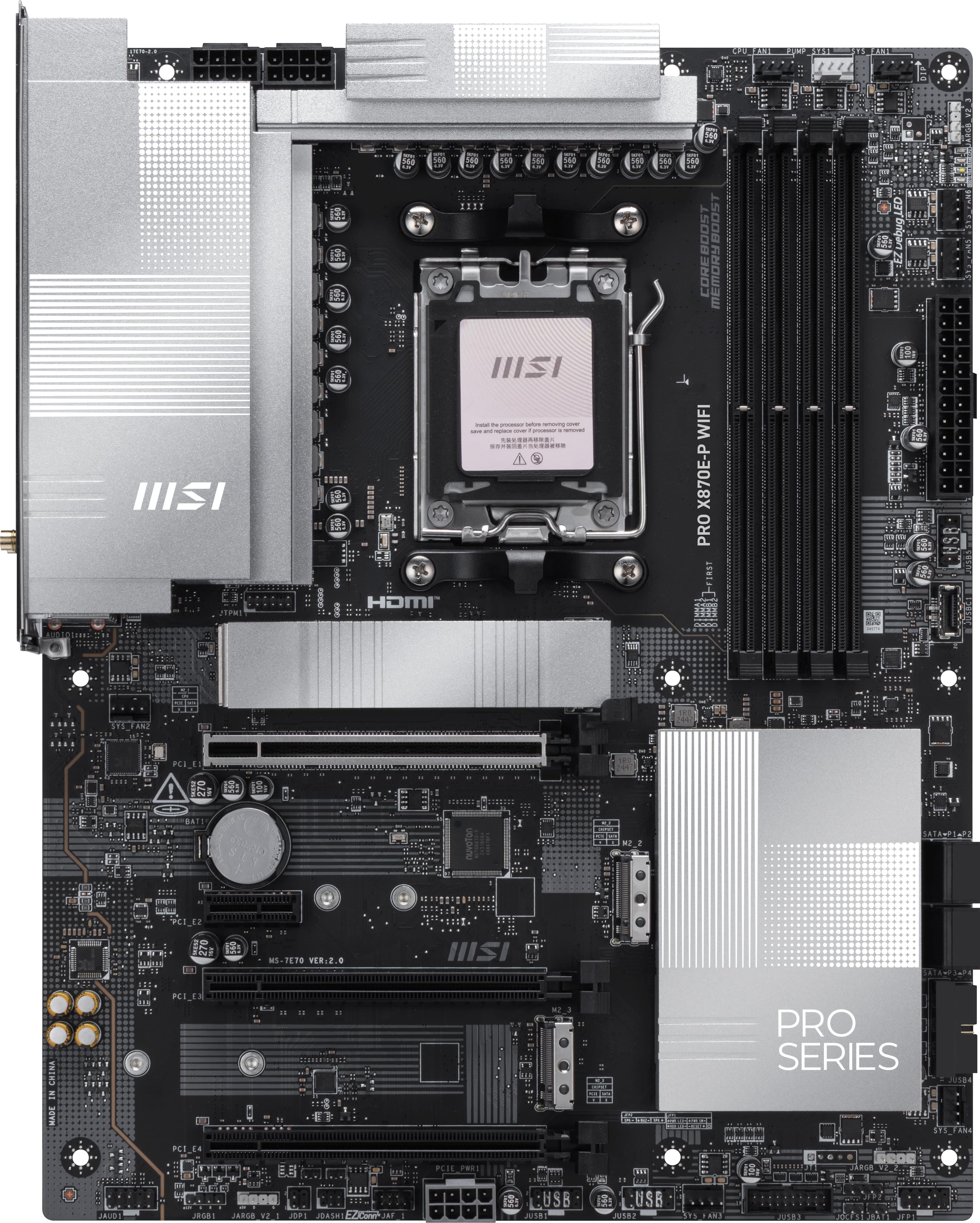 MSI PRO X870E P WIFI (Socket AM5) AMD X870E ATX DDR5 Wi Fi 7