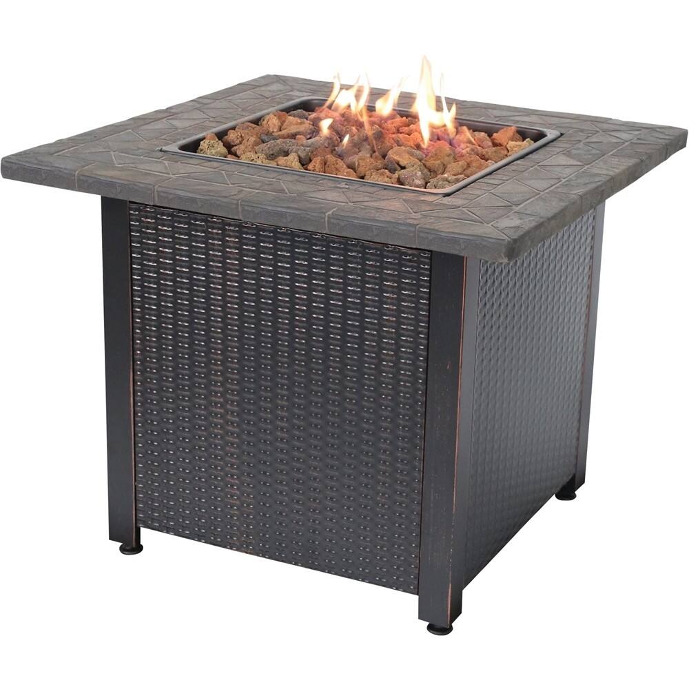 Best Buy Mr. BarBQ Outdoor Fire Pit with Resin Tile Mantel Black