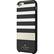 Left. kate spade new york - Hybrid Hardshell Case for Apple® iPhone® 6 and 6s - Stripe 2 Black/White/Gold Foil.