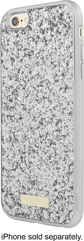 Front. kate spade new york - Glitter Case with Bumper for Apple iPhone 6 Plus and 6s Plus - Silver/Exposed Glitter Silver.