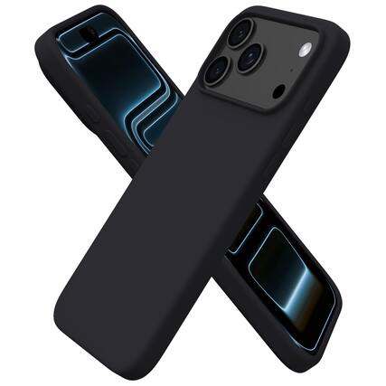 Front. Ornarto - ORNARTO Designed for iPhone 17 Pro Max Case 6.9", Liquid Silicone Soft Gel Shockproof Protective Case-Black - Black.