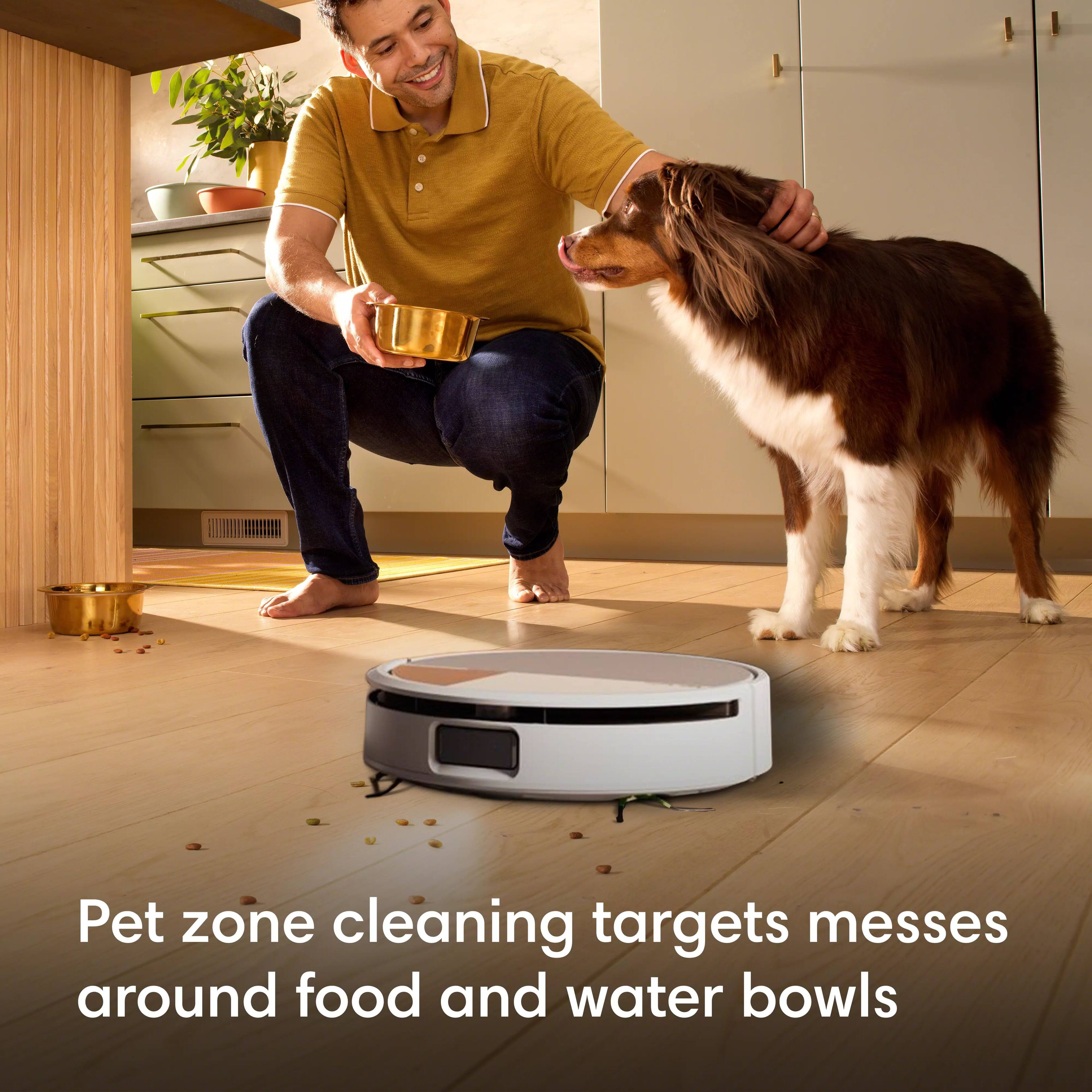 Pet zone cleaning targets messes around food and water bowls