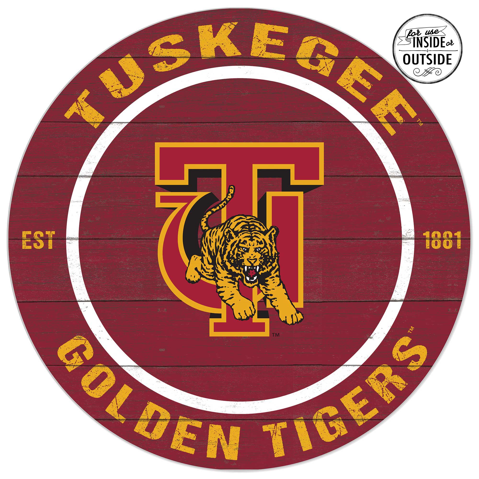 Tuskegee Golden Tigers 20'' x 20'' Indoor/Outdoor Circle Sign
