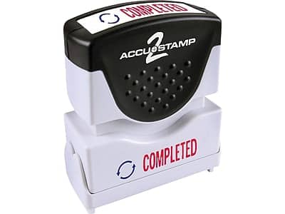 "Accu-Stamp - 2 Completed Rectangle Pre-inked Stamp, Ink, 1 5/8 x 1/2"" (035538) - Blue and Red" price history on PriceWatchPro