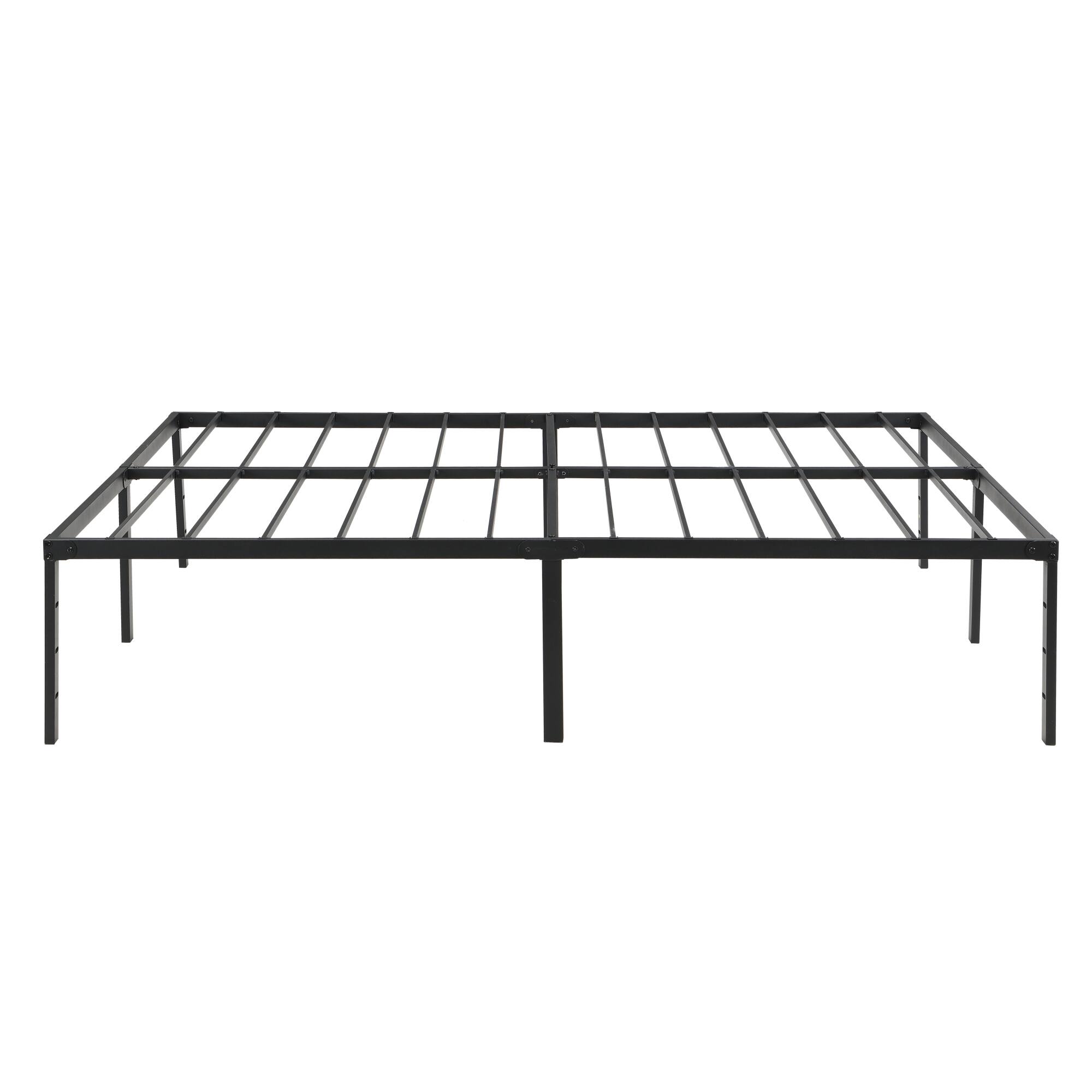 Back. GOODSILO - Queen Size Heavy Duty Metal Bed Frame with Quick Assembly and Noise-Free Design - Black.