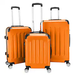 Winado - 20"/24"/28" 3-Piece Hardshell Carry-On Luggage Set, Lightweight ABS Suitcase with Spinner Wheels & TSA Lock - Orange