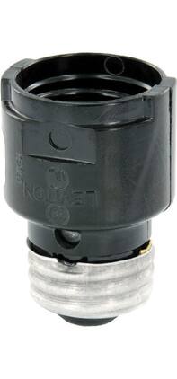 Leviton - Medium-Medium Base Phenolic Lampholder Adapter One-Piece 1-3/16 Inch - Black