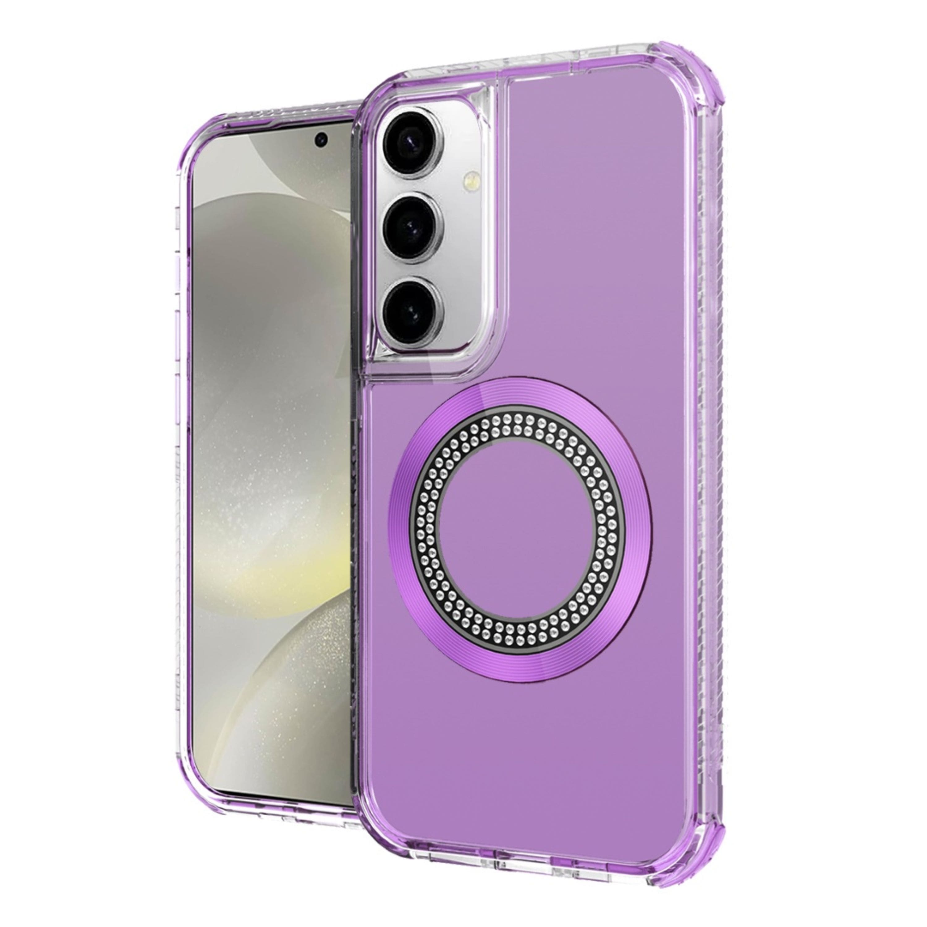Kitcheniva - Hybrid Phone Cover Magnetic Circle With Tempered Glass For Samsung Galaxy S25+/S24+ - Purple price history on PriceWatchPro