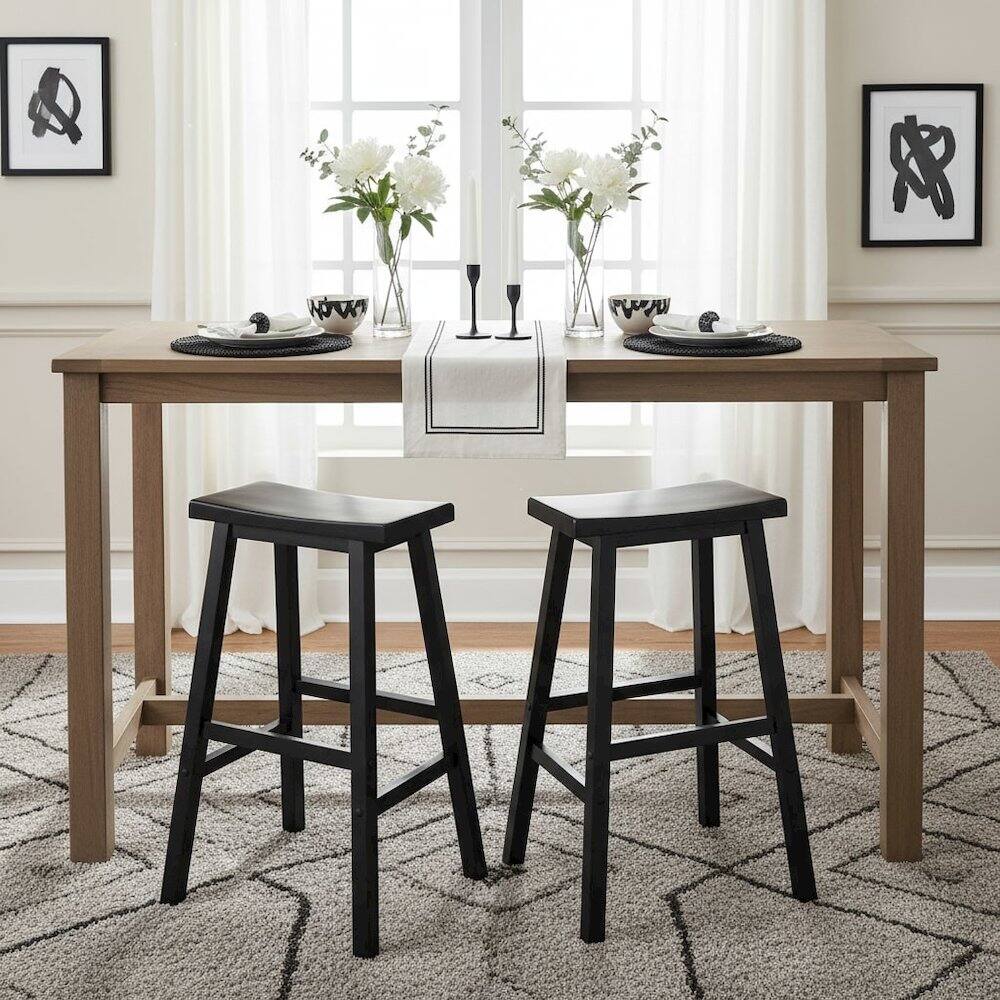 Alt View 3. FurniFact - 29 Inch Bar Stool - Black.
