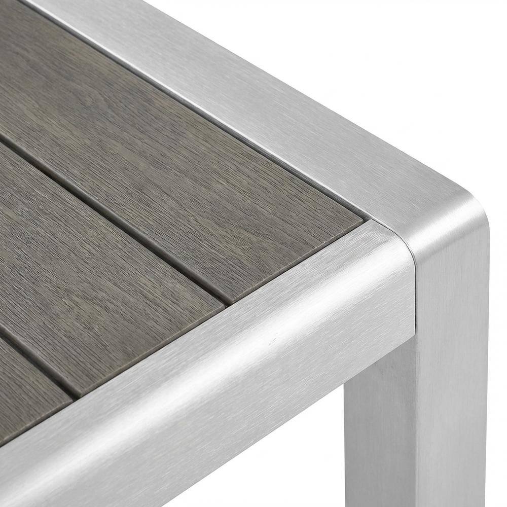 Alt View 1. Outdoor Escape - Aluminum Outdoor Coffee Table With Modern Design And Sturdy Base - Gray.