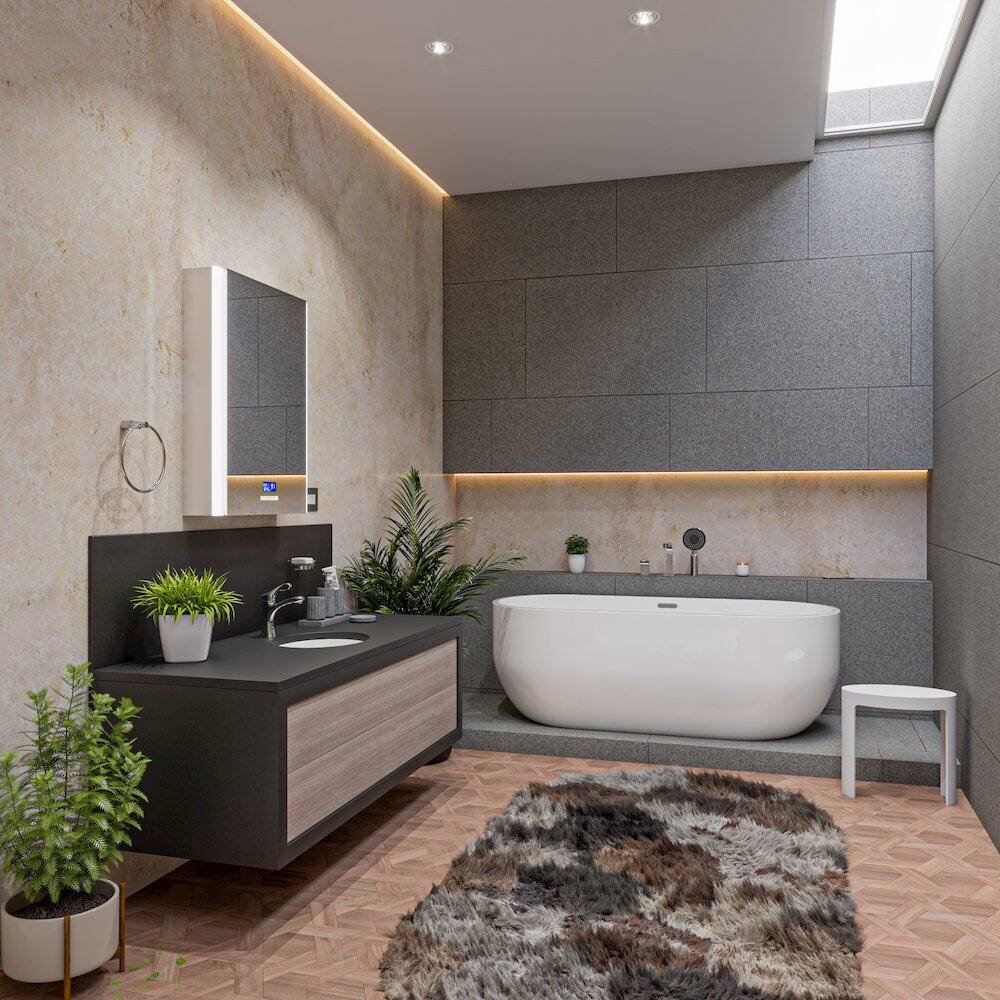 Alt View 1. Alfi - White Matte Solid Surface Resin Bathroom / Shower Stool - White.
