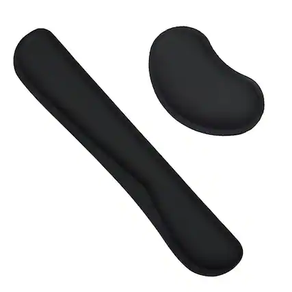 Front. Kitcheniva - Keyboard & Mouse Wrist Rest Support Cushion Set - Black.