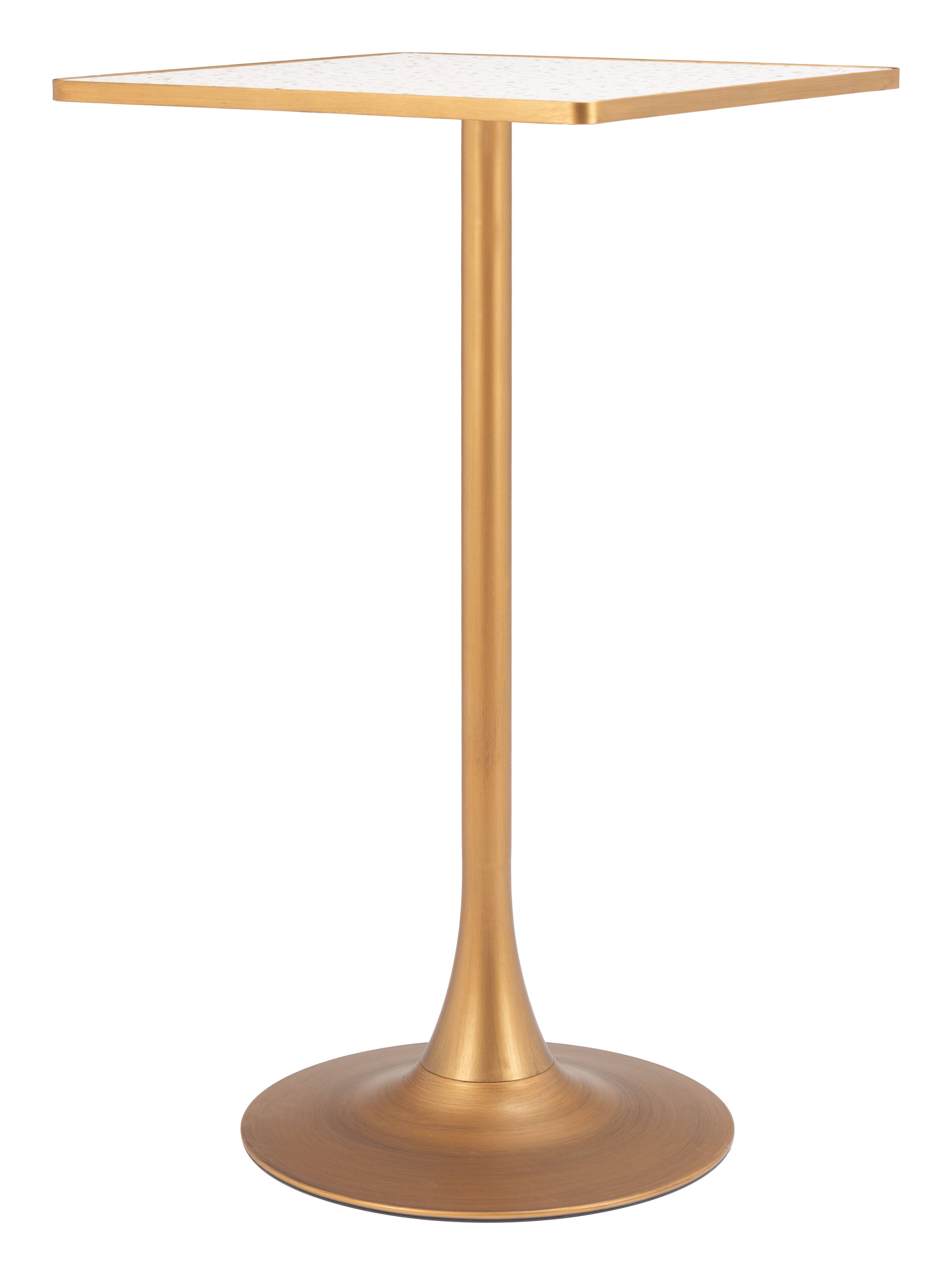 Alt View 2. Hivvago - Spot Bar Table Beige & Gold - Beige & Gold.