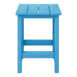 WestinTrends - Malibu Kids Outdoor Patio Furniture HDPE Adirondack Square Side Table - Pacific Blue