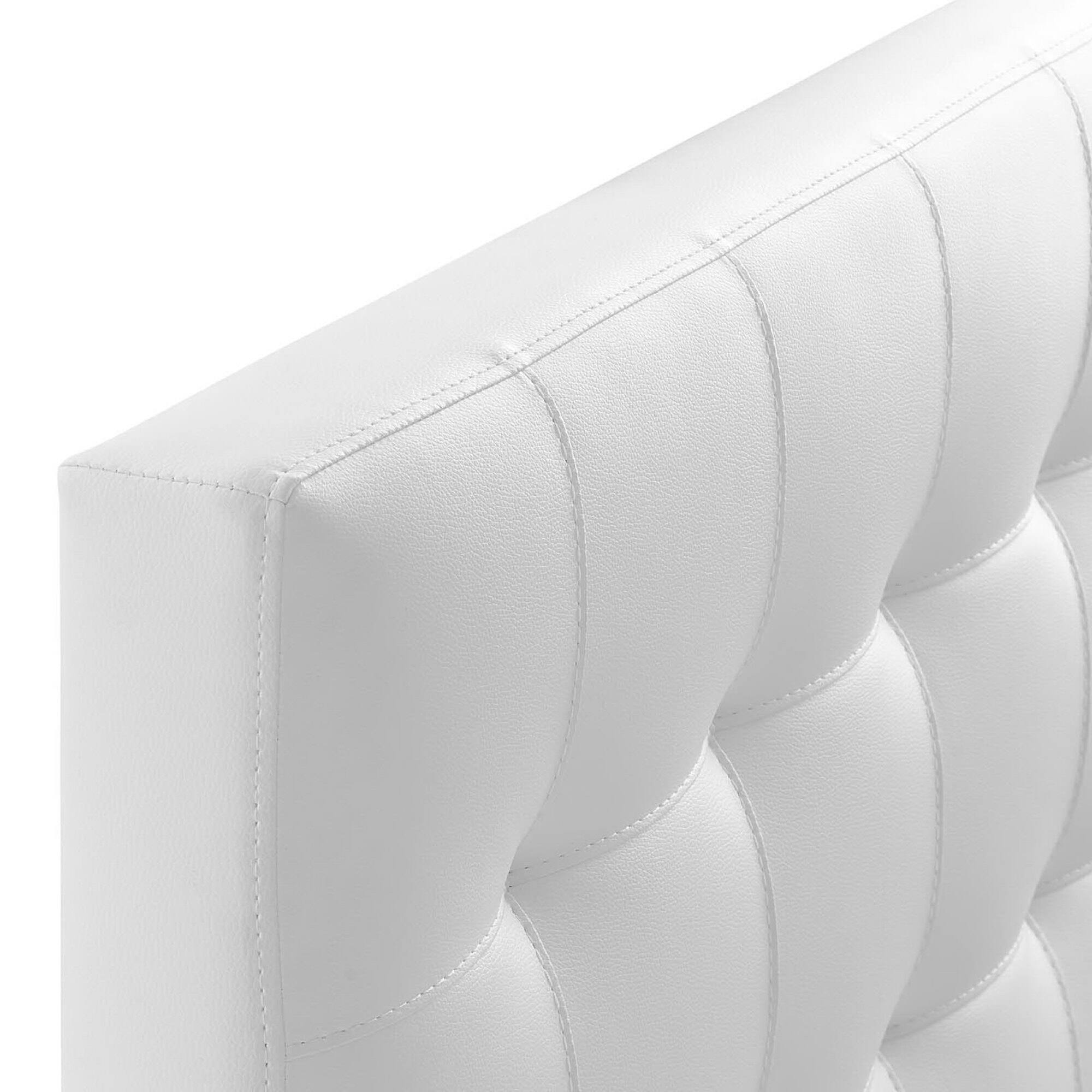 Left. Modway - Lily Upholstered Vinyl Twin Headboard by Modway - White.