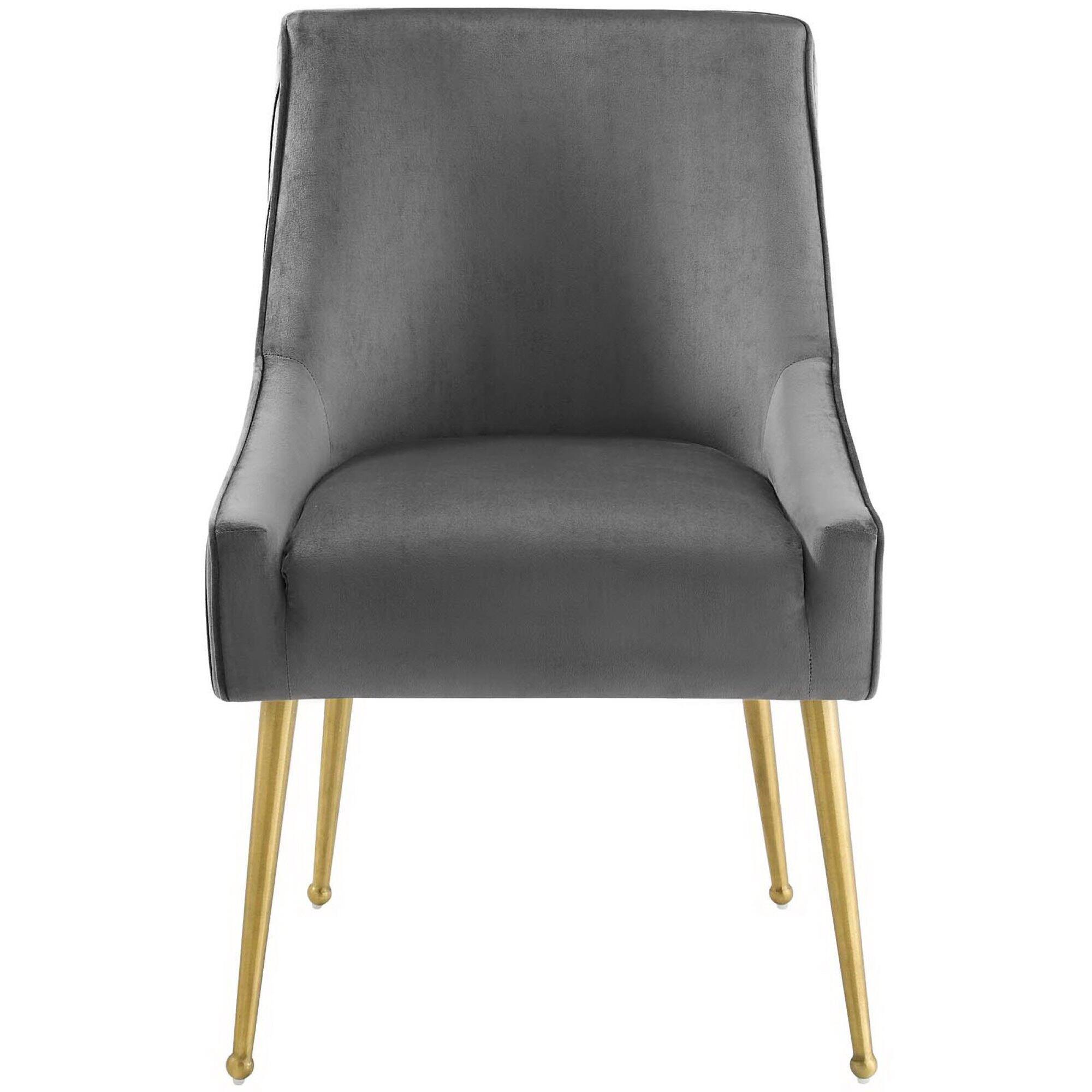 Back. Modway - Discern Pleated Back Upholstered Performance Velvet Dining Chair by Modway - Gray.