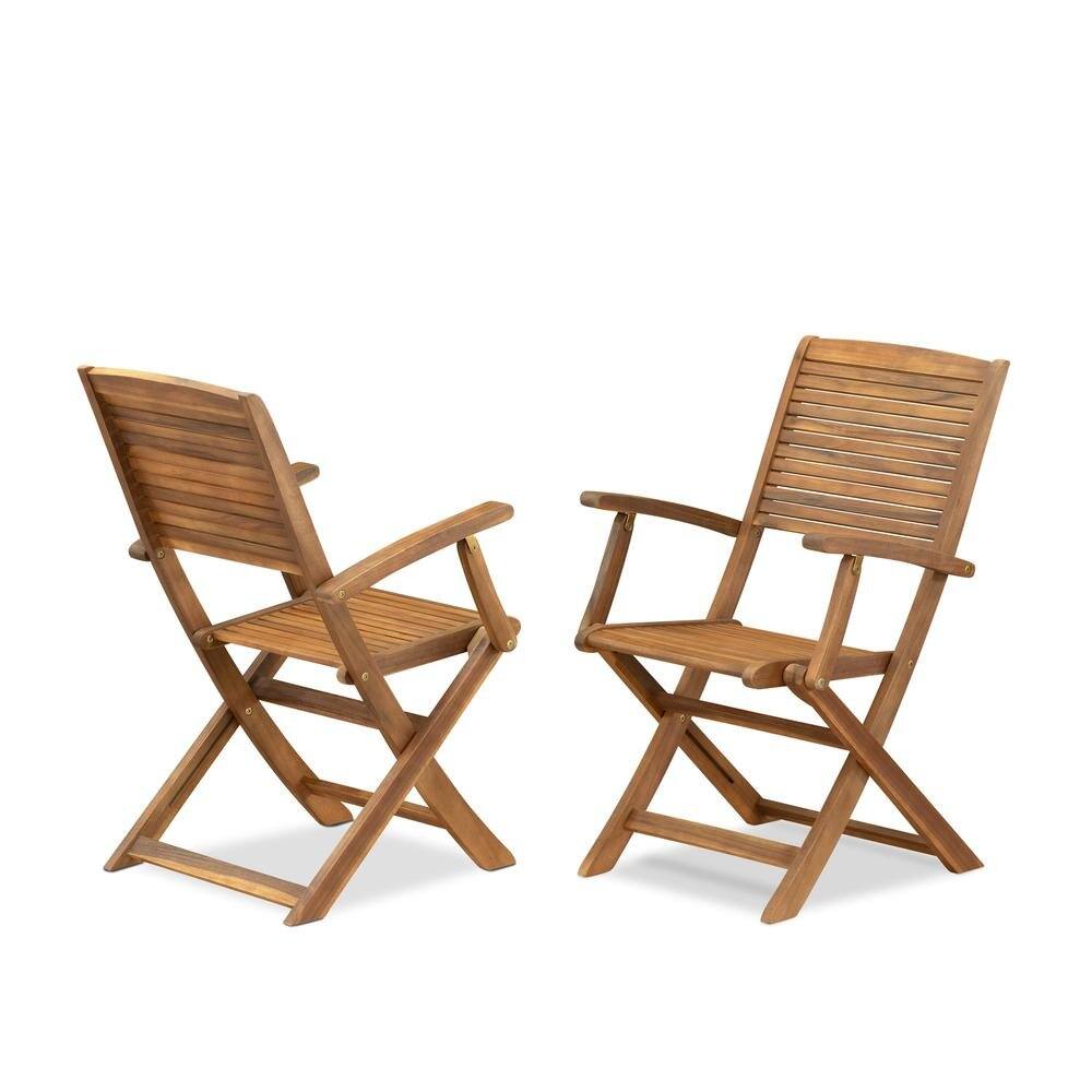 Angle. Outdoor Escape - 7-Piece Warm-Tone Oil Patio Dining Set with Weatherproof Wood and 6 Chairs - Brown.