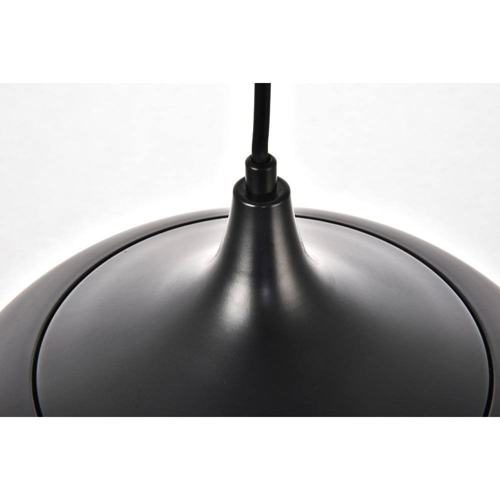 Back. Living District - Nora Collection Pendant D11.5in H9in Lt:1 Black finish - Black.