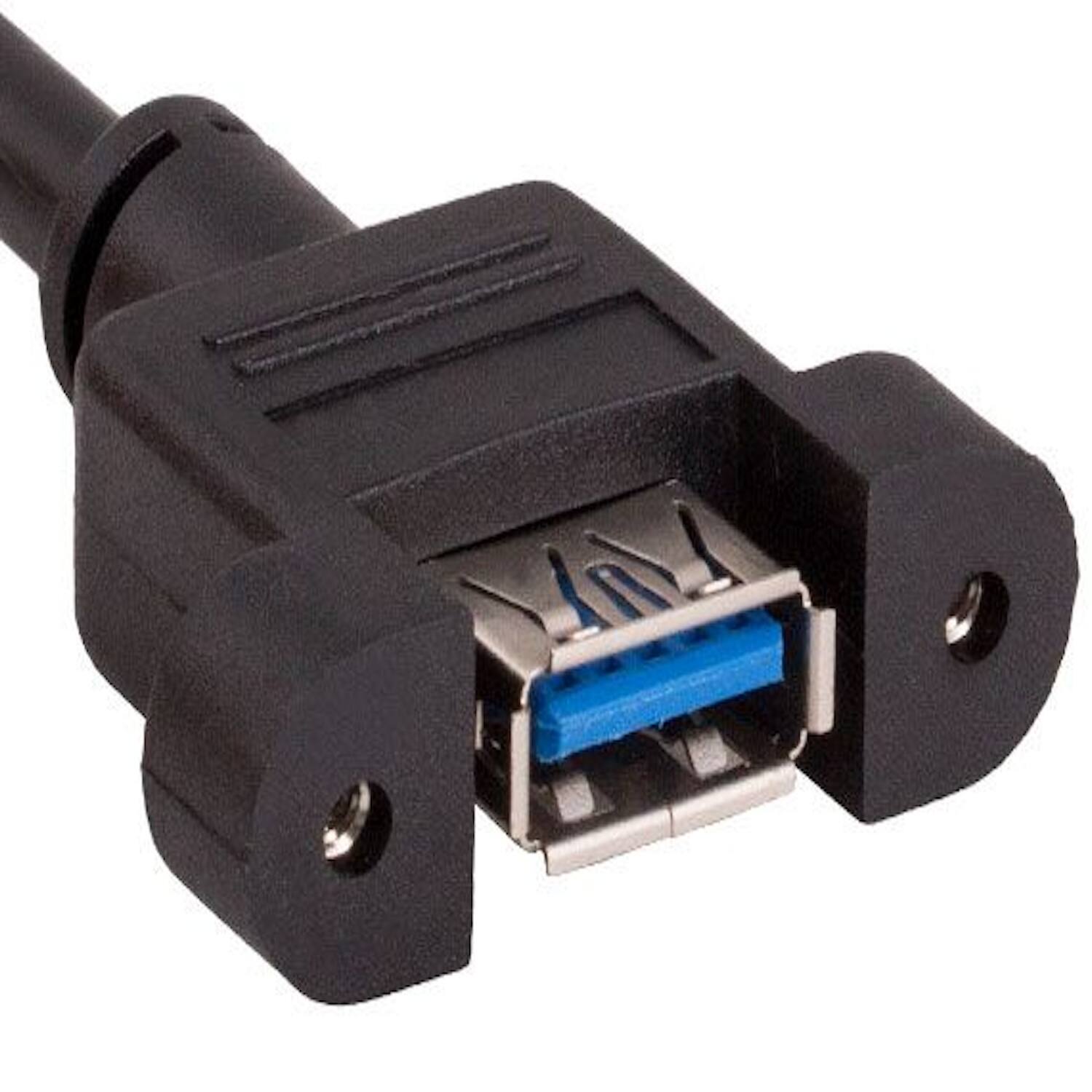 Angle. Sanoxy - Sanoxy 10ft USB 3.0 Panel-Mount Type A Male to Type A Female Cable - Black.