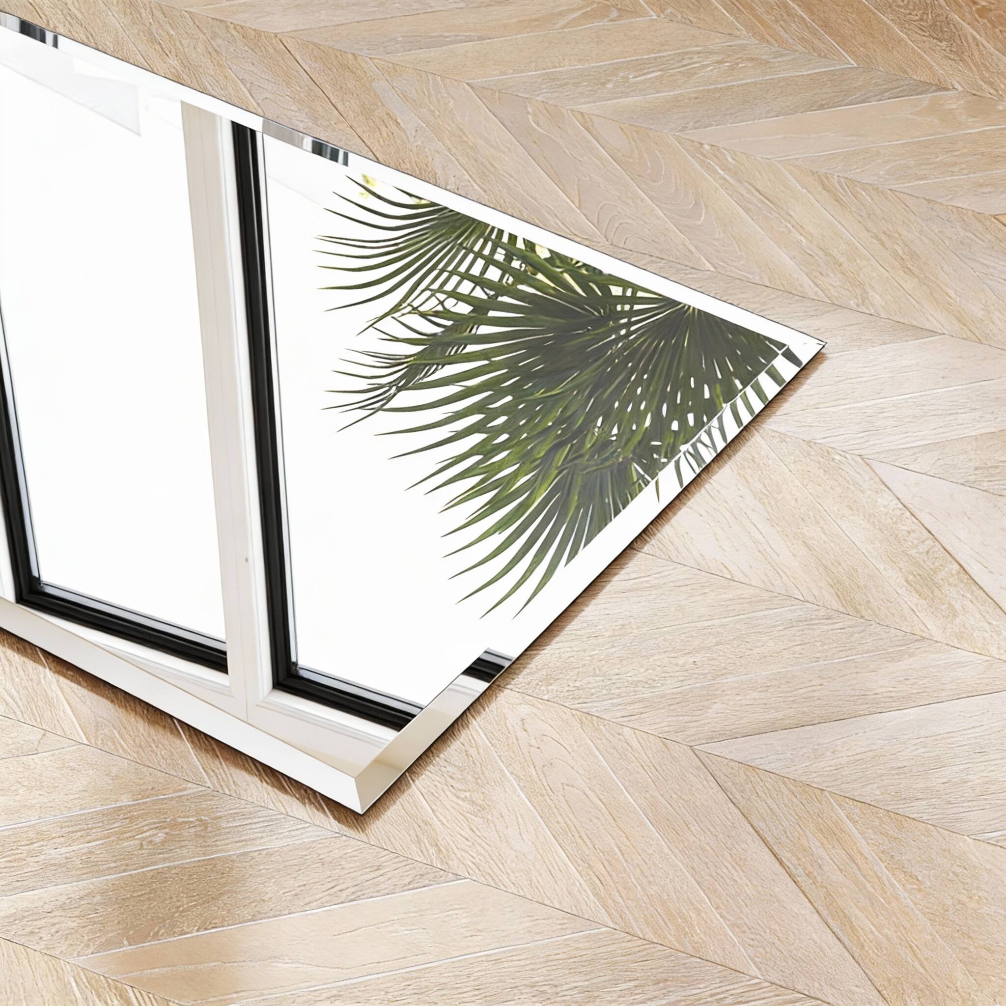 Back. METALTON - Frameless Bathroom Mirror Rectangle Wall With Beveled Edge Modern Decorative Vanity Mirrored For Living Roo - Rectangle 28"L x 40"W.