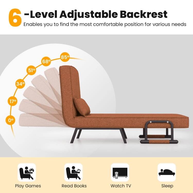6-Level Adjustable Backrest  
Enables you to find the most comfortable position for various needs

68° 85° 51° 34° 17° 0°

Play Games  
Read Books  
Watch TV  
Sleep