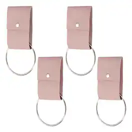 Unique Bargains - 4pcs Towel Ring Holder with Loop, Dish Towel Holder Wall Hook, Farmhouse Home Decor for Cabinet Oven Handle Rods - Pink