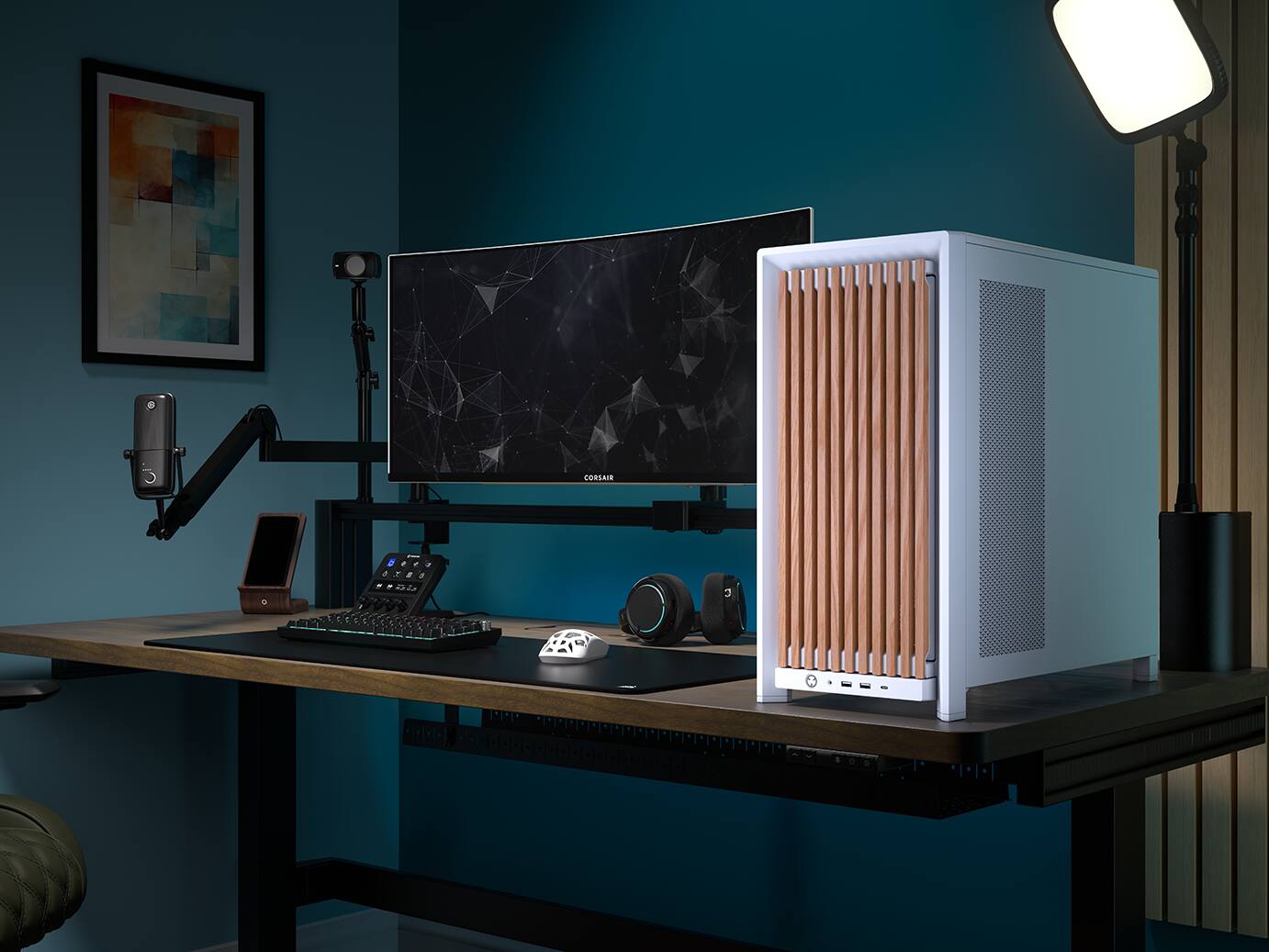 Alt View 21. CORSAIR - FRAME 4000D WOOD RS Modular High Airflow Mid-Tower PC Case - White & Oak.