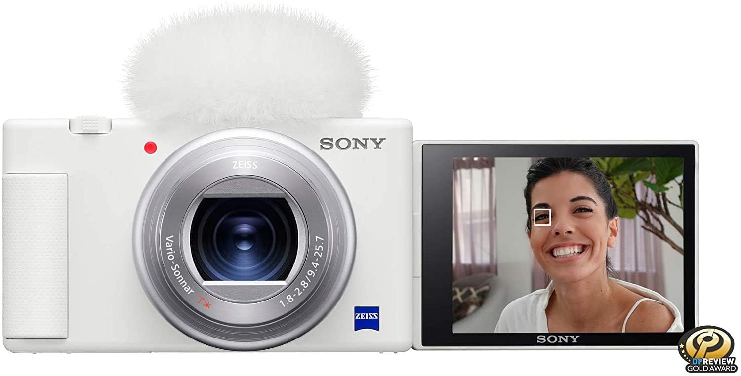 Bundle Sony ZV 1 Digital Camera (White) with 128GB SDXC Card and
