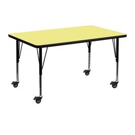 Emma + Oliver - Mobile 30x48 Rectangle Laminate Preschool Activity Table - Yellow