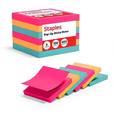 Staples Pop up Sticky Notes, 3