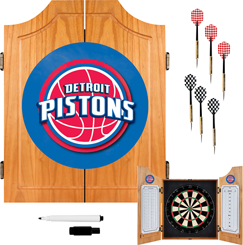 Detroit Pistons NBA Dart Cabinet Set with Darts and Board - Blue, Red, White