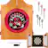 Front. NBA - Toronto Raptors NBA Dart Cabinet Set with Darts and Board - Red, Silver, Black.