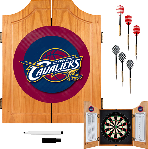 Cleveland Cavaliers NBA Dart Cabinet Set with Darts and Board - Wine, Gold