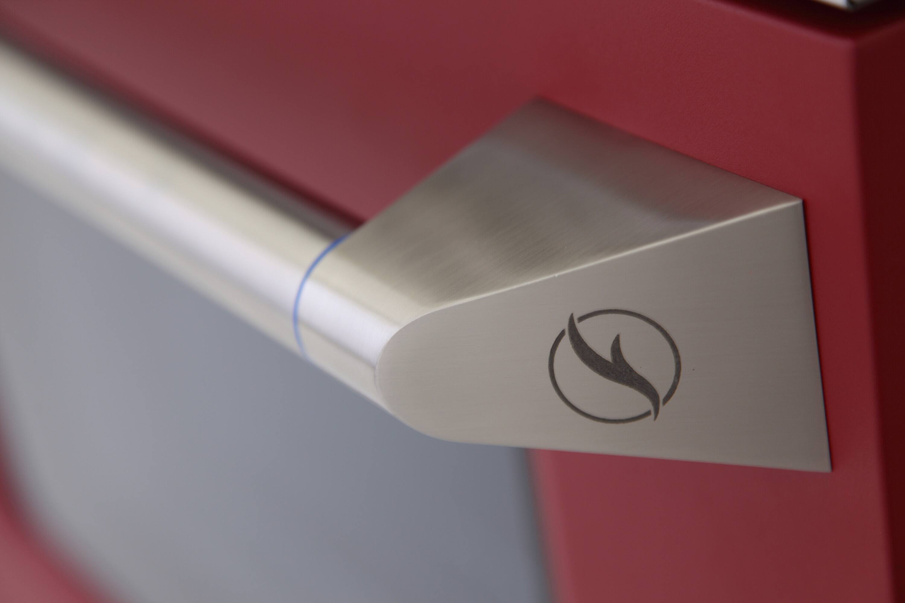 Alt View 3. Kucht - 48 in. 6.7 cu. ft. Natural Gas Range with Sealed Burners and Two Ovens - One Convection - in Red - Red.