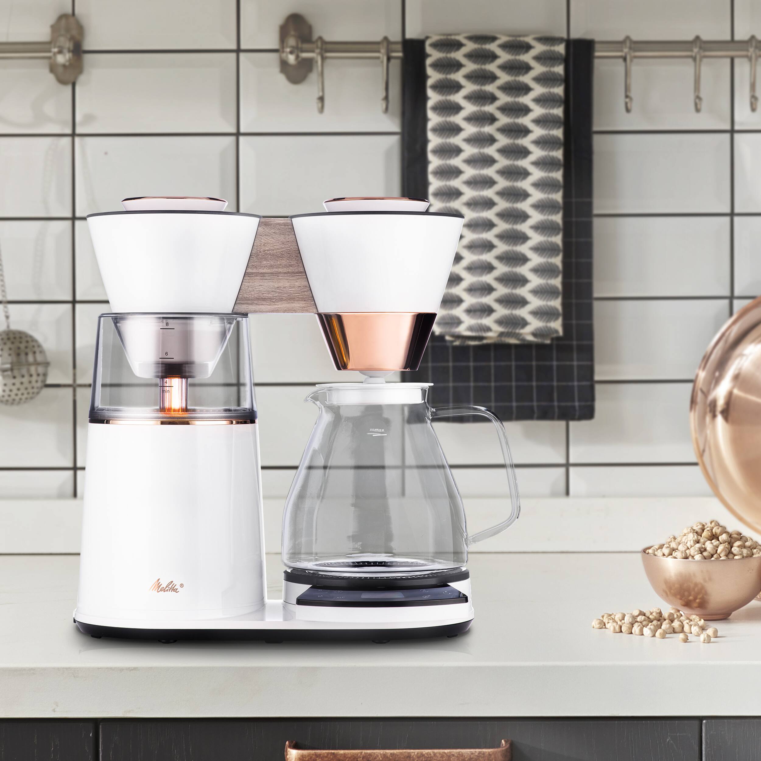 Alt View 2. Melitta - Vision 12-Cup Luxe Drip Coffee Maker with Revolving Dashboard - White.