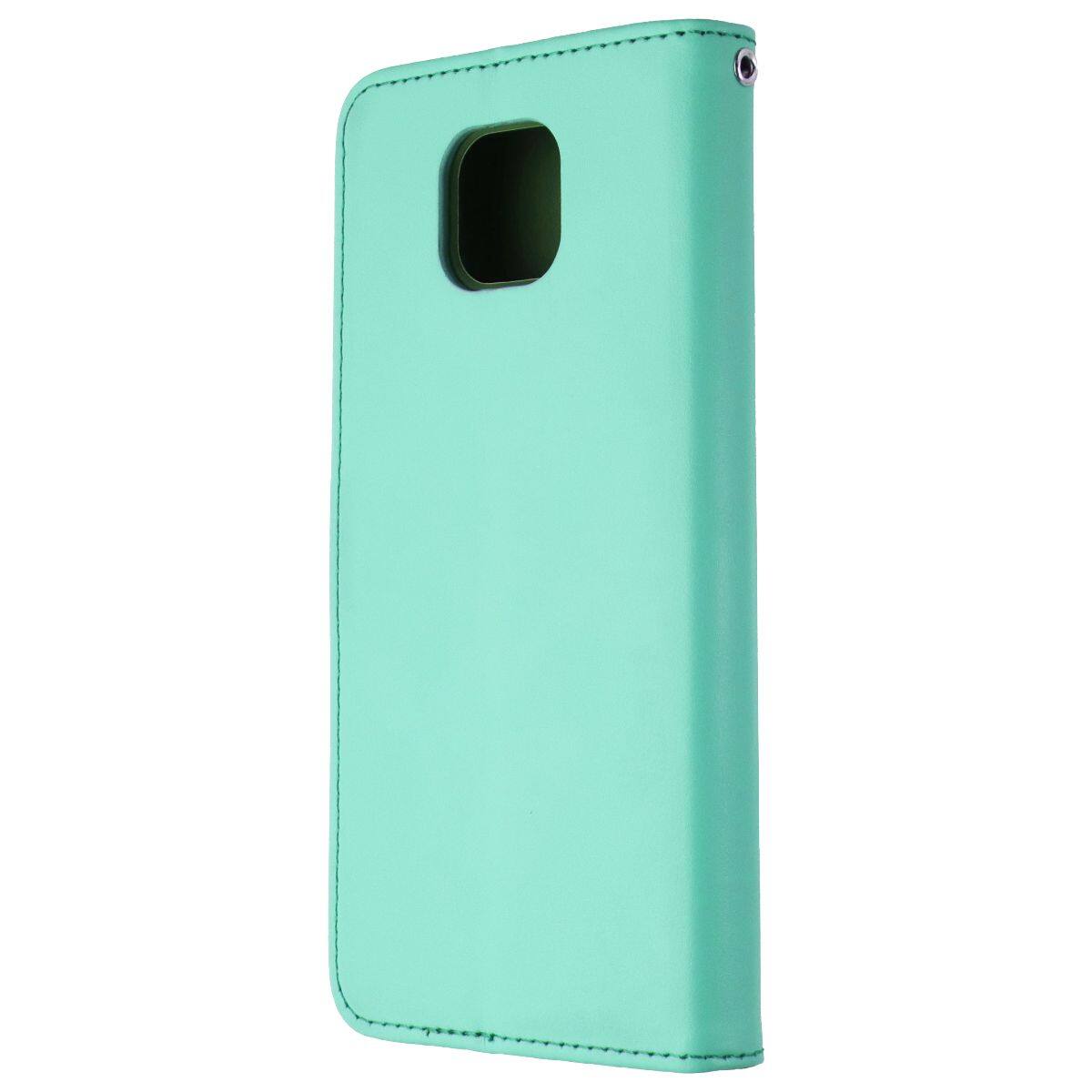 Front. Mybat - MyBat MyJacket Wallet Series Folio Case for Motorola Moto G Power (2021) - Teal - Green.