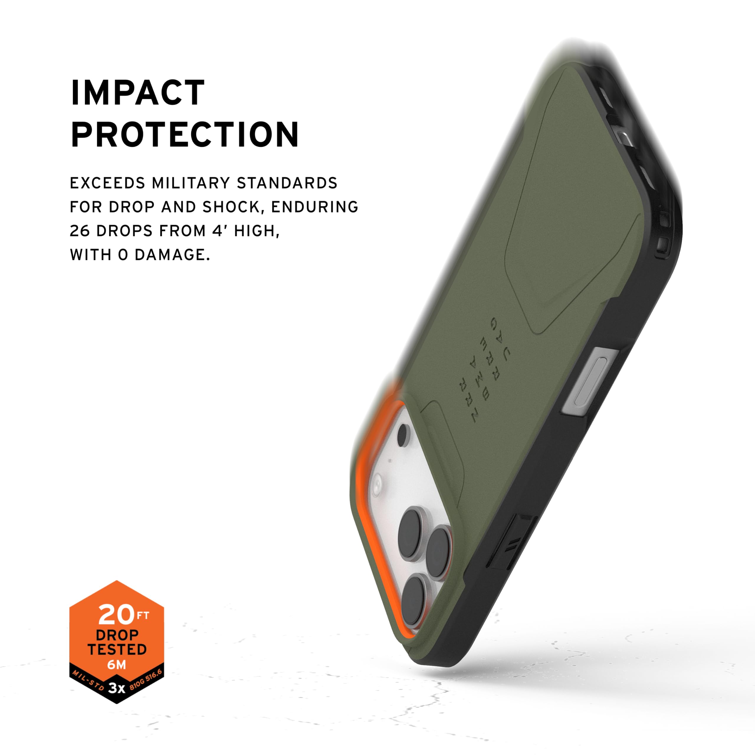 IMPACT PROTECTION

EXCEEDS MILITARY STANDARDS FOR DROP AND SHOCK, ENDURING 26 DROPS FROM 4' HIGH, WITH 0 DAMAGE.

JAG

20FT DROP TESTED 6M

MIL-STD 8100.516.6 S16.6

3x 810