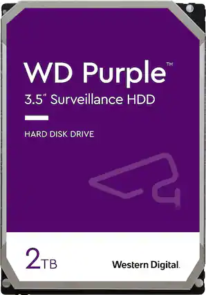 Front. WD - Purple Surveillance 2TB Internal SATA Hard Drive for Desktops - Purple.
