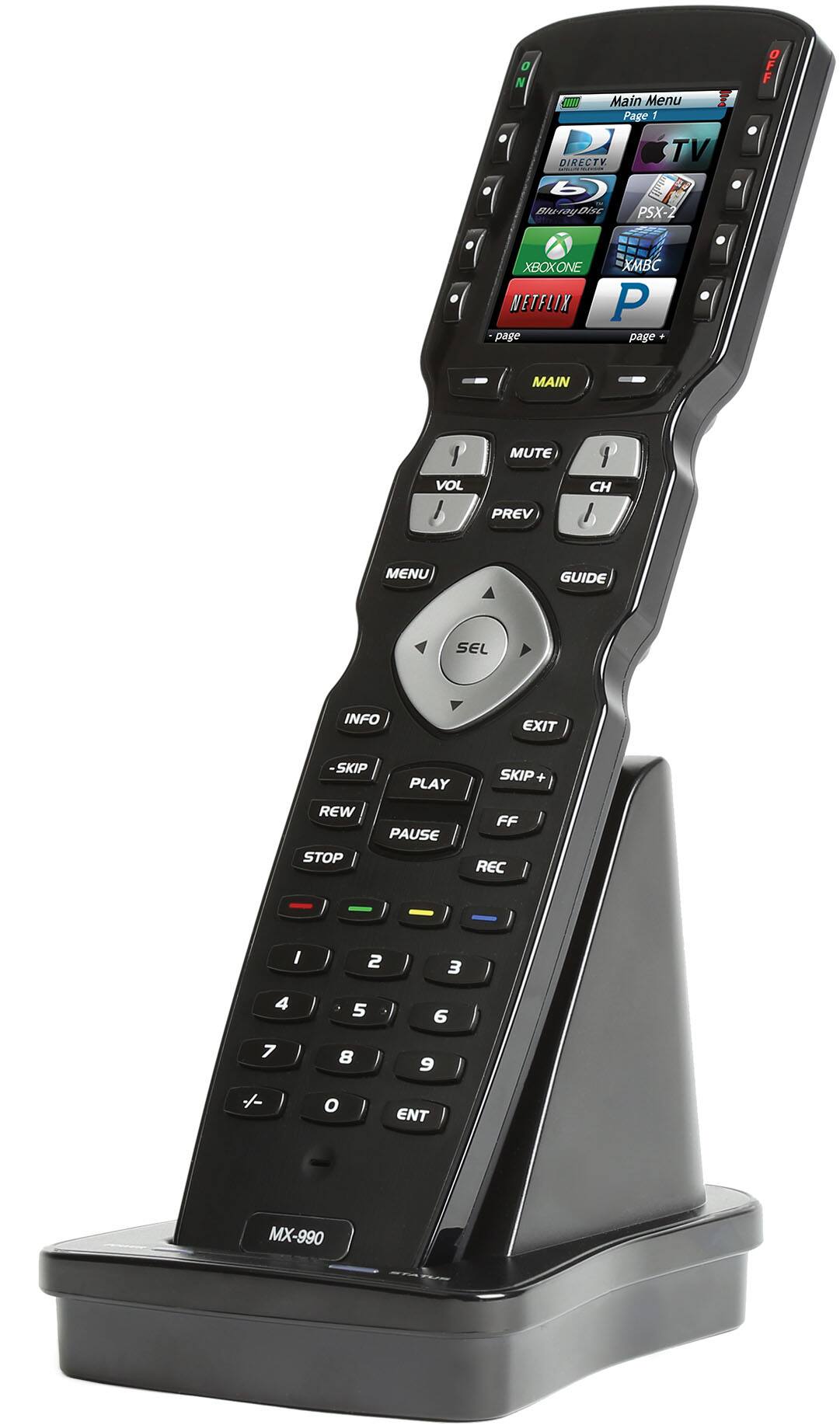 Angle. Universal Remote Control - MX-990 is an IR/RF Open Architecture Remote w/Charging Base - Black.