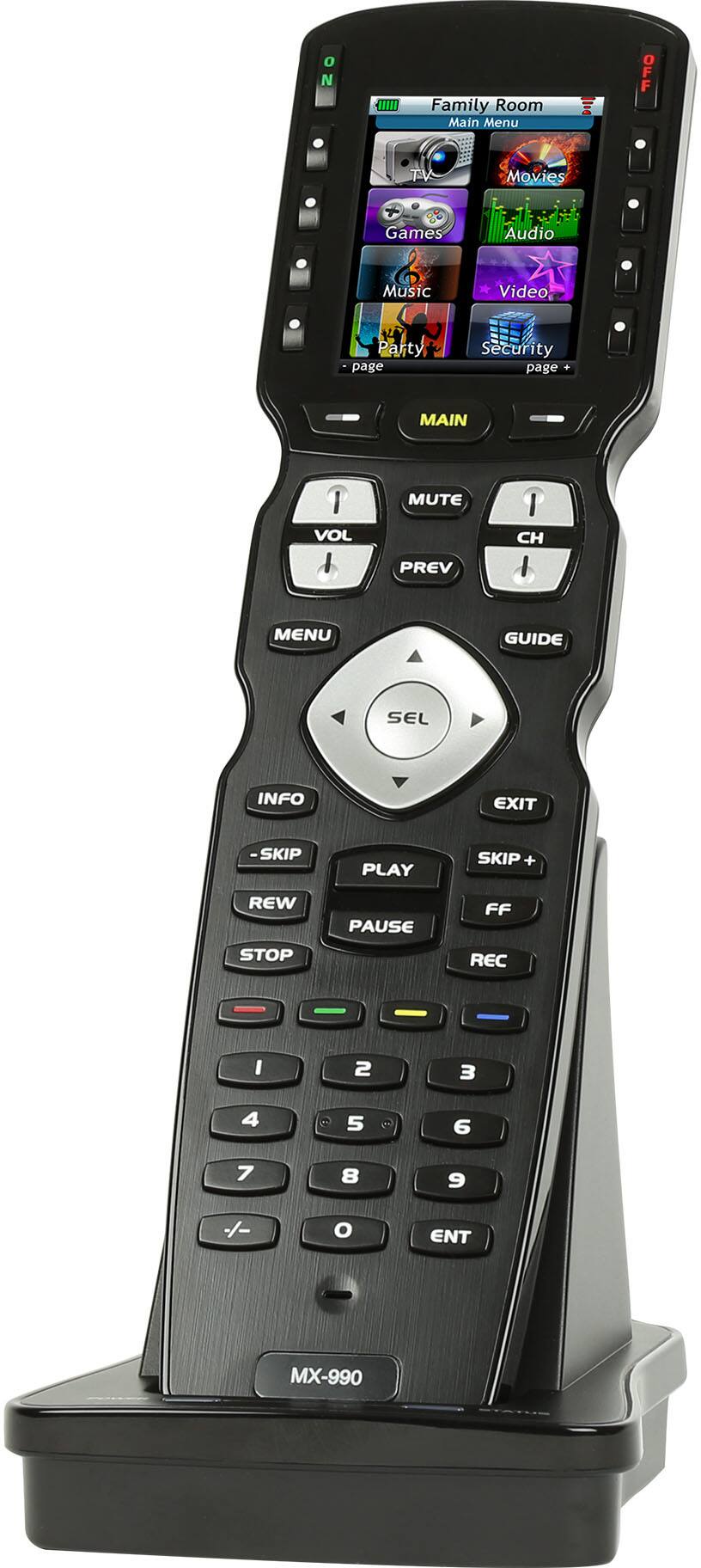 Alt View 1. Universal Remote Control - MX-990 is an IR/RF Open Architecture Remote w/Charging Base - Black.