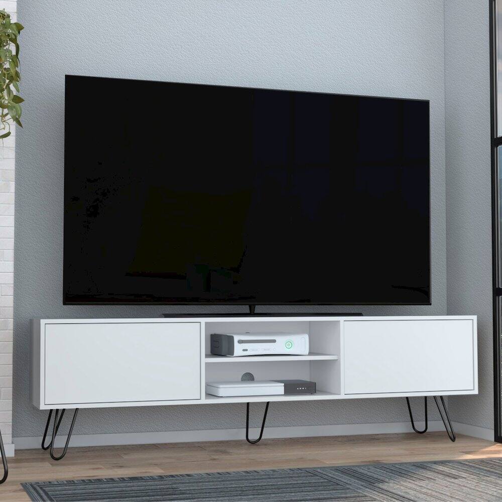 Alt View 2. TuHome - Vassel TV Stand White MDF - White.
