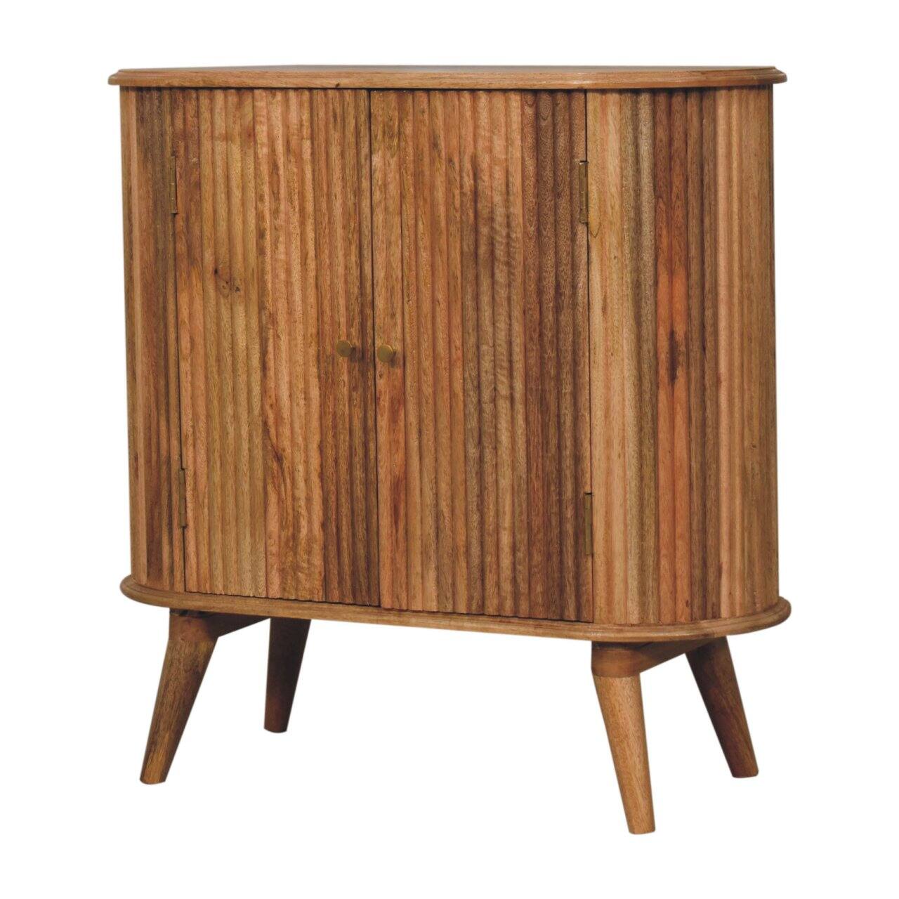 Left. Artisan Furniture - Artisan Furniture Solid Wood Soba Nordic Cabinet, Brown - Brown.