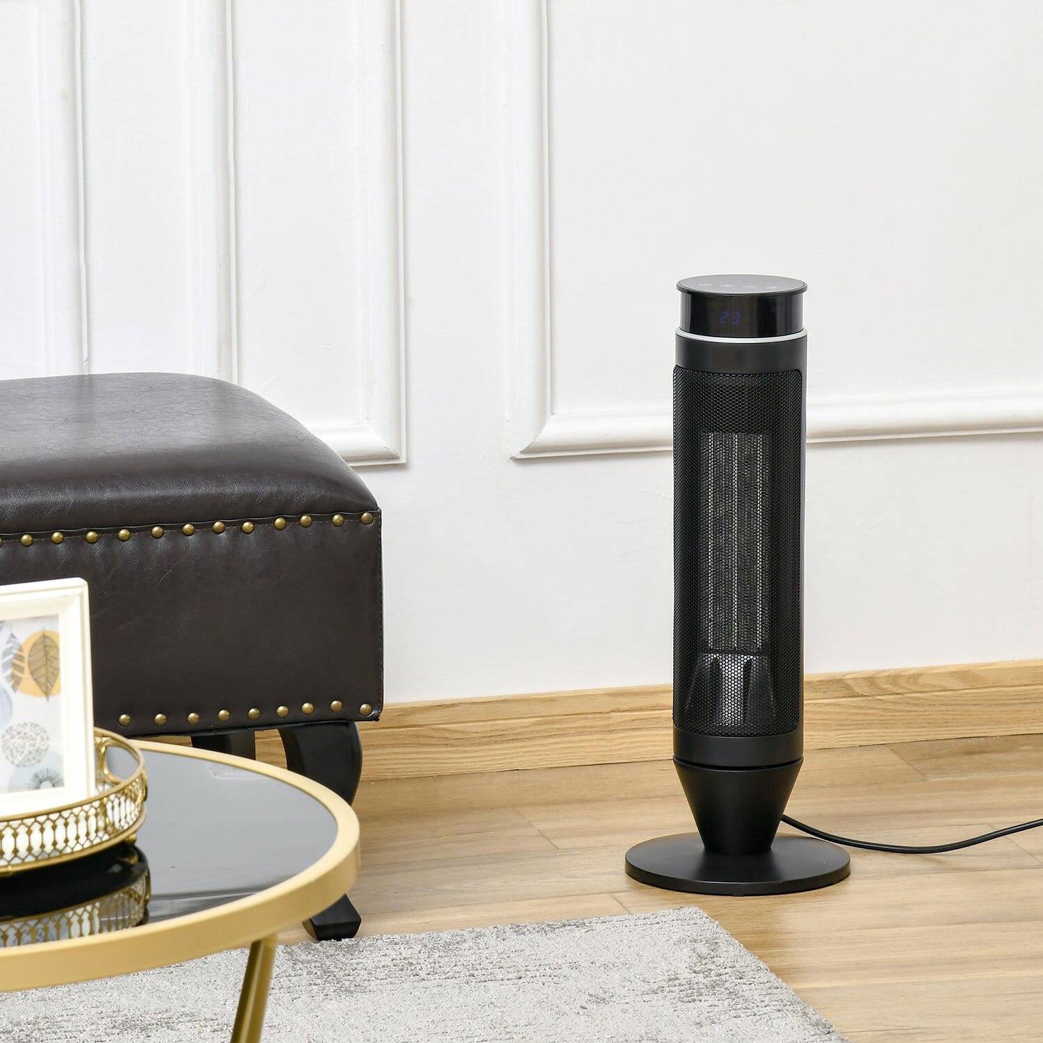 Alt View 4. Resenkos - 2-In-1 Tower Heater, Indoor Electric Space Heater with Oscillation, Remote Control, 8H Timer, Black - Black.
