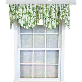 RLF Home - 100% Cotton Bamboo Fluted Fully lined Windows Rod Pocket Valance 65" x 16" - Green