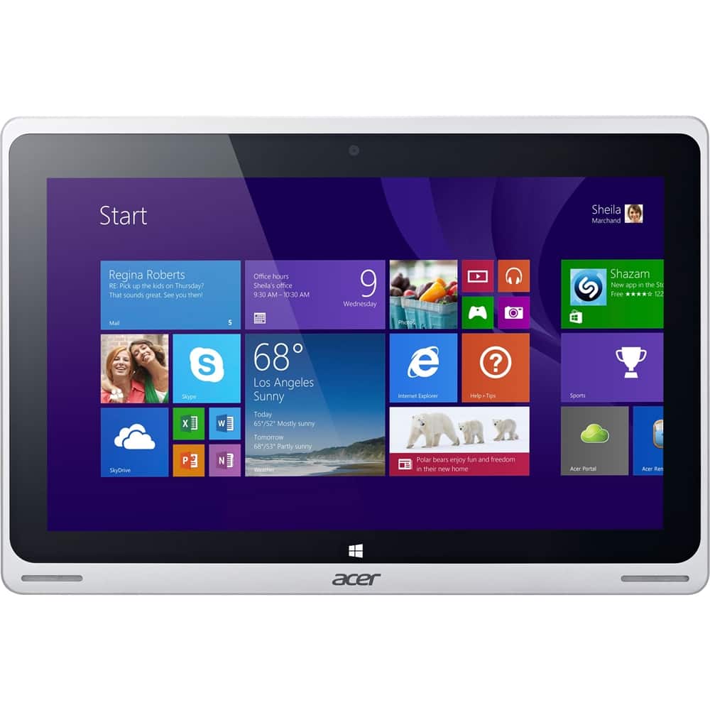 Front. Acer - Refurbished Aspire Switch 10 - 10.1" - Tablet - 64GB - With Keyboard - Gray; Silver.