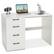 Front. Gymax - Gymax Computer Desk Study Writing Workstation Vanity Table Home Office w/ 4 Drawers - White.