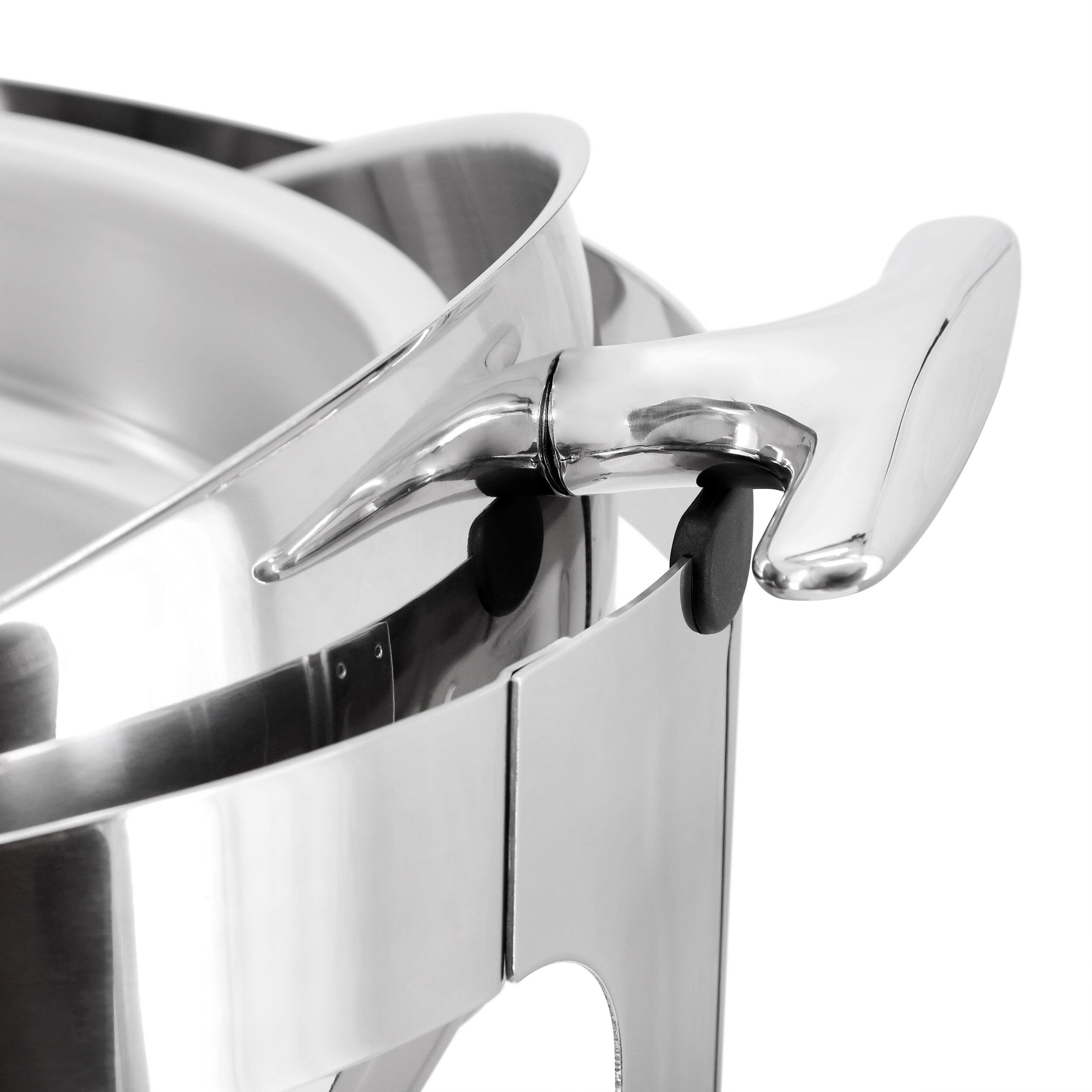 Alt View 4. MegaChef - MegaChef 6.3 Quart Round Stainless Steel Dome Roll Top Professional Chafing Dish/Food Warmer/Buffet Server Serving Dish - Silver.