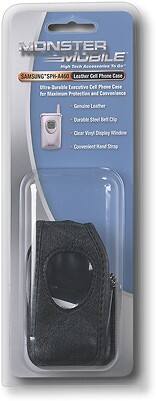 Front Standard. Monster Mobile - Leather Case for Samsung SPH-A460 Cell Phone - Black.