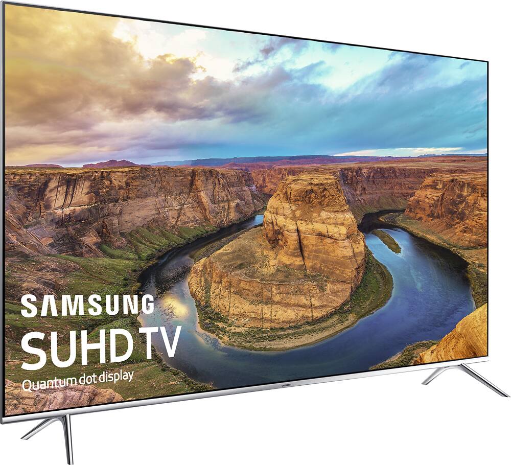 Angle. Samsung - 55" Class - (54.6" Diag.) - LED - 2160p - Smart - 4K Ultra HD TV - with High Dynamic Range - Silver.