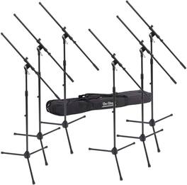 On Stage Stands - On-Stage MSP7706 Euro Boom 6 Mic Stands w/ Travel Bag (For Vocal and Instrument Microphones, Height-Adjustable, Rugged